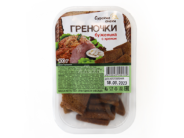 Сурские гренки Буженина с хреном (100 гр) в Астрахани