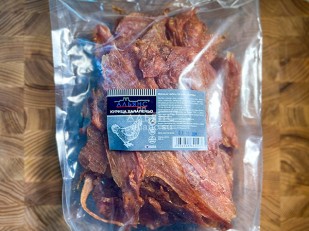 Кальмар полукольца по-шанхайски: Мясо (АЛЬЯНС) вяленое курица 500гр 